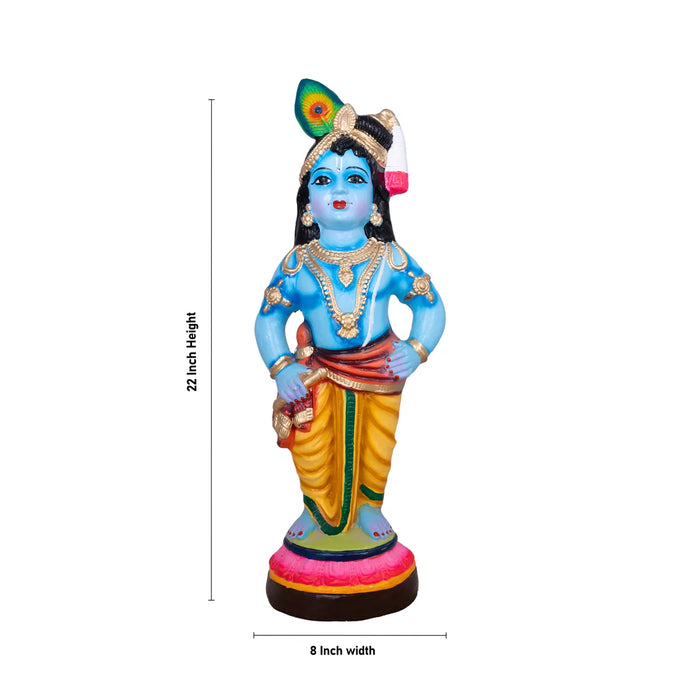 Vittoba Krishna Paper Mache Golu Bommai – 22 X 8 Inches | Giri Golu Doll / Navaratri Golu Bomma / Gombe / Bommai