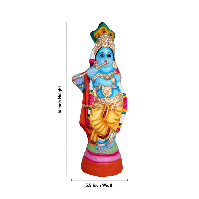 Vitthoba Krishna Paper Mache Golu Bommai – 16 X 5.5 Inches | Giri Golu Doll/ Navaratri Golu Bomma/ Gombe/ Bommai