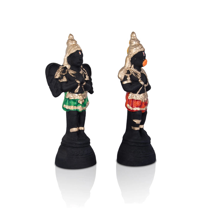 Garudan Hanuman Paper Mache Golu Bommai Pair - 10.5 x 4.5 Inches | Giri Golu Doll/ Navaratri Golu Bomma/ Gombe - Paper Mache Kolu Bommai