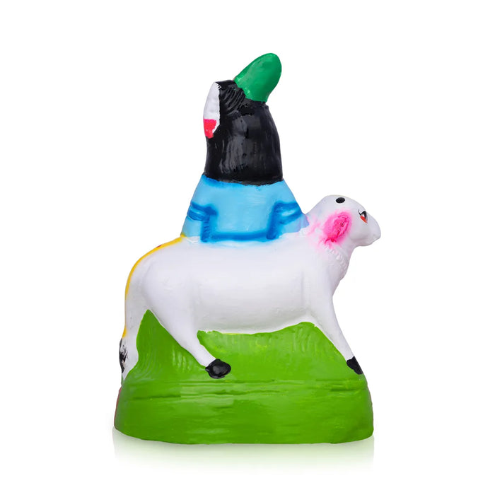 Sri Krishna with Cow Paper Mache Golu Bommai – 9 X 6.5 Inches | Giri Golu Doll / Navaratri Golu Bomma / Gombe / Bommai