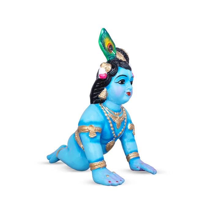 Crawling Krishna Paper Mache Golu Bommai – 15 X 13.5 Inches | Giri Golu Doll / Navaratri Golu Bomma / Gombe / Bommai