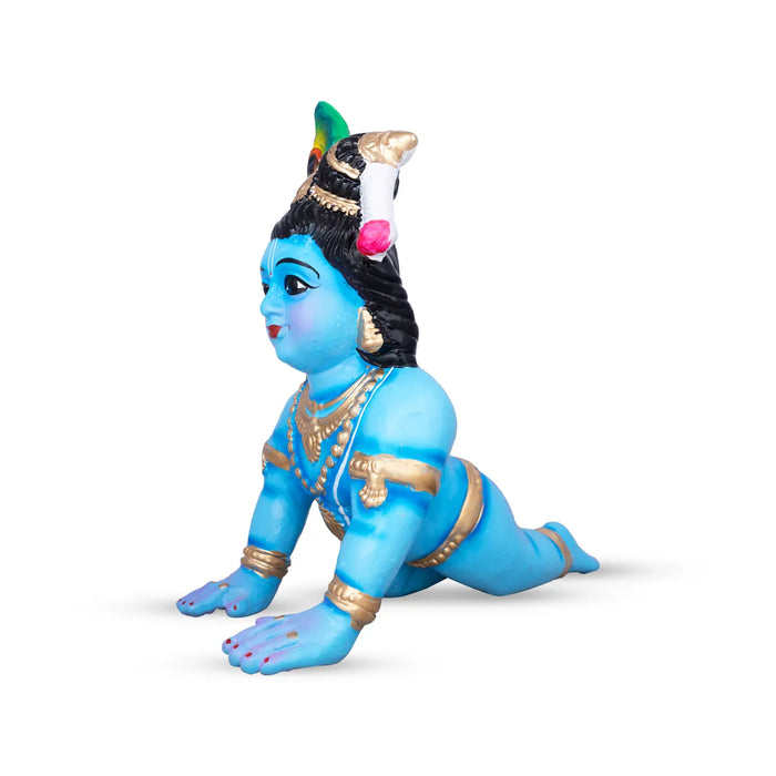 Crawling Krishna Paper Mache Golu Bommai – 15 X 13.5 Inches | Giri Golu Doll / Navaratri Golu Bomma / Gombe / Bommai