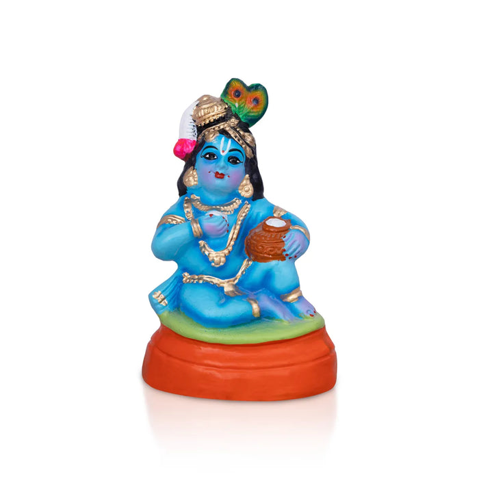 Butter Krishna Paper Mache Golu Bommai - 9.5 Inches | Giri Golu Doll/Navaratri Golu Bomma/Gombe