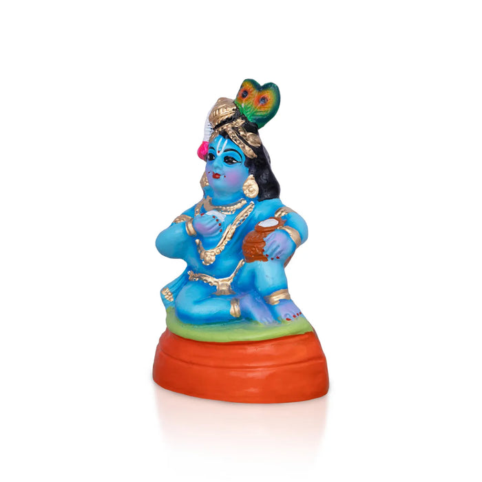 Butter Krishna Paper Mache Golu Bommai - 9.5 Inches | Giri Golu Doll/Navaratri Golu Bomma/Gombe