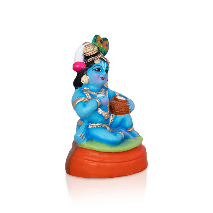 Butter Krishna Paper Mache Golu Bommai - 9.5 Inches | Giri Golu Doll/Navaratri Golu Bomma/Gombe