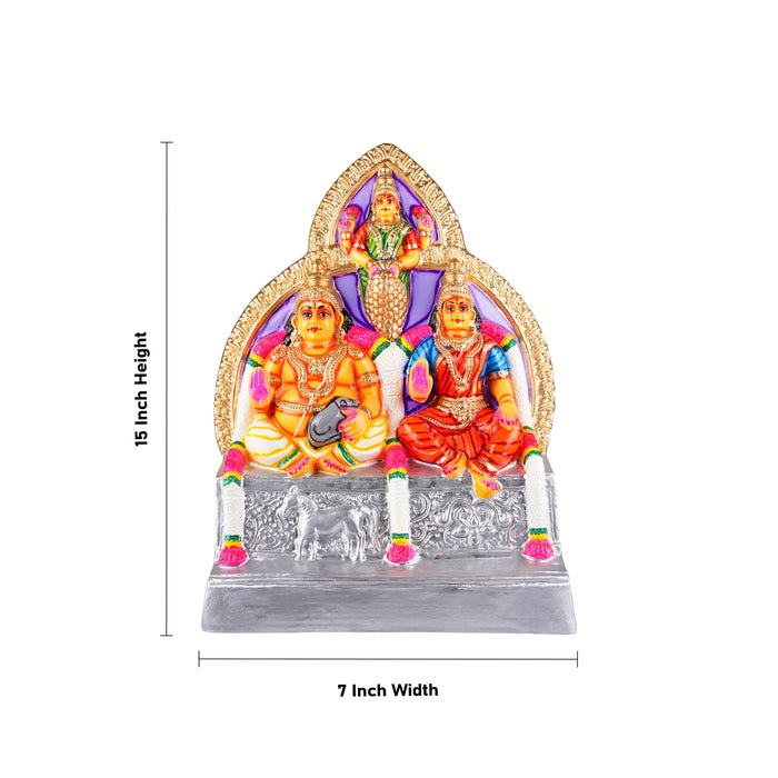 Kubera Lakshmi Statue Paper Mache Golu Bommai Set - 15 x 7 Inches | Giri Golu Doll/ Navaratri Golu Bomma/Gombe - Paper Mache Kolu Bommai