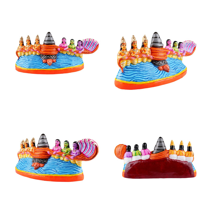 Thiruparkadal Clay Golu Bommai Set - 11 x 22 Inches | Giri Golu Doll/ Navaratri Golu Bomma/ Gombe