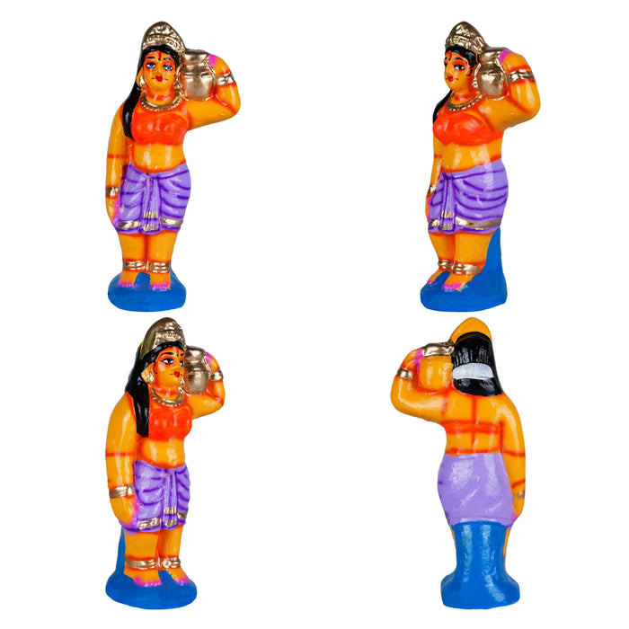 Thiruparkadal Clay Golu Bommai Set - 11 x 22 Inches | Giri Golu Doll/ Navaratri Golu Bomma/ Gombe