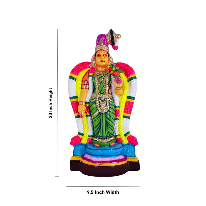 Goda Devi Paper Mache Golu Bommai - 20 x 9.5 Inches | Giri Golu Doll/ Navaratri Golu Bomma/Gombe/Andal Bommai - Paper Mache Kolu Bommai