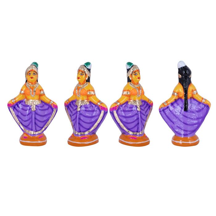 Krishna Murti With Gopiyar Clay Golu Bommai Set - 9 X 3.5 Inches | Giri Golu Doll/ Navaratri Golu Bommai/ Gombe - Clay Kolu Bommai