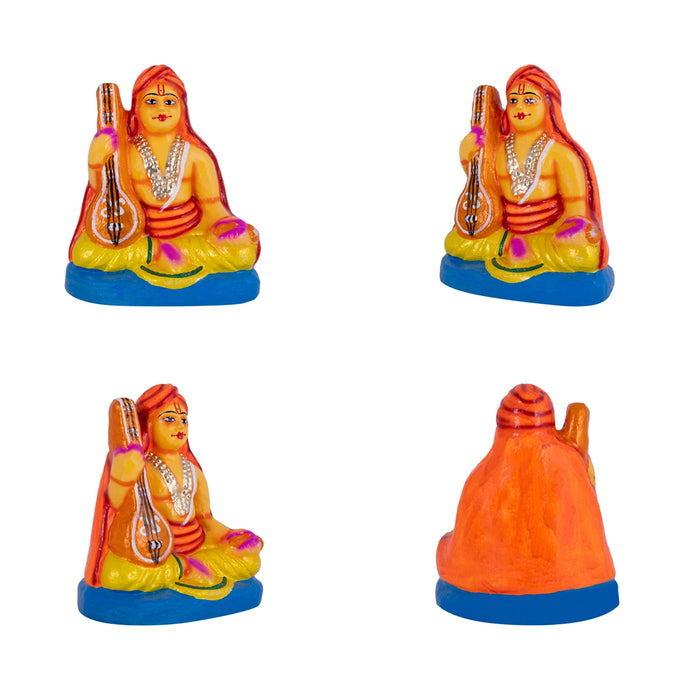 Sangeetha Mummoorthigal Clay Golu Bommai Set - 7 X 5 Inches | Giri Golu Doll/ Navaratri Golu Bommai/ Gombe - Clay Kolu Bommai
