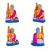 Sangeetha Mummoorthigal Clay Golu Bommai Set - 7 X 5 Inches | Giri Golu Doll/ Navaratri Golu Bommai/ Gombe - Clay Kolu Bommai