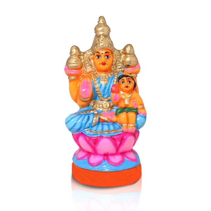 Ashtalakshmi Idols Clay Golu Bommai Set - 9 x 8.5 Inches | Giri Golu Doll/ Navaratri Golu Bomma/ Gombe/ Bommai - Clay Kolu Bommai