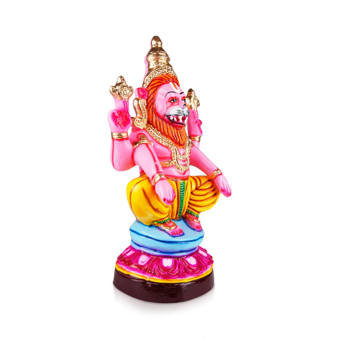 Yoga Narasimhar Paper Mache Golu Bommai - 24 x 11 Inches | Giri Golu Doll/ Navaratri Golu Bomma/Gombe