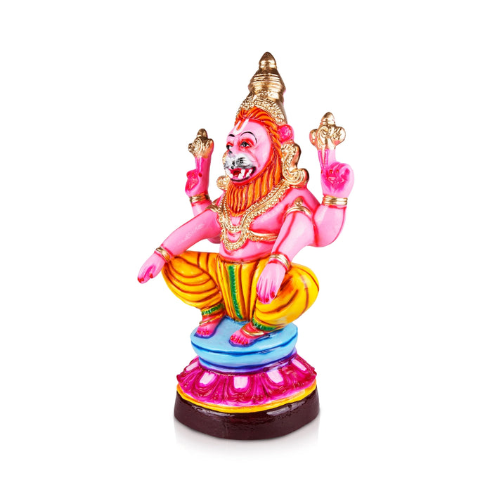 Yoga Narasimhar Paper Mache Golu Bommai - 24 x 11 Inches | Giri Golu Doll/ Navaratri Golu Bomma/Gombe