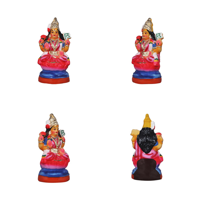 Ashtalakshmi Clay Golu Bommai Set - 8 x 3.5 Inches | Giri Golu Doll/ Navaratri Golu Bomma/Gombe/Bommai - Clay Kolu Bommai