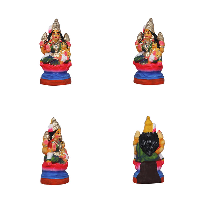 Ashtalakshmi Clay Golu Bommai Set - 8 x 3.5 Inches | Giri Golu Doll/ Navaratri Golu Bomma/Gombe/Bommai - Clay Kolu Bommai