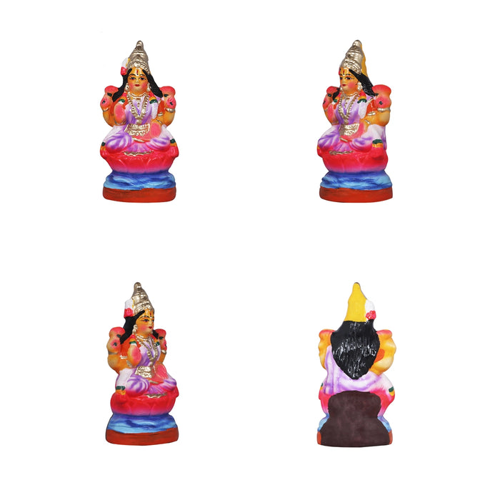 Ashtalakshmi Clay Golu Bommai Set - 8 x 3.5 Inches | Giri Golu Doll/ Navaratri Golu Bomma/Gombe/Bommai - Clay Kolu Bommai