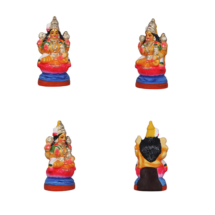 Ashtalakshmi Clay Golu Bommai Set - 8 x 3.5 Inches | Giri Golu Doll/ Navaratri Golu Bomma/Gombe/Bommai - Clay Kolu Bommai