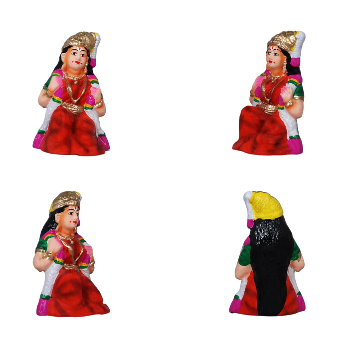 Andal Jananam Clay Golu Bommai Set - 8.5 x 3.5 Inches | Giri Golu Doll/ Navaratri Golu Bomma/Gombe/Bommai - Clay Kolu Bommai