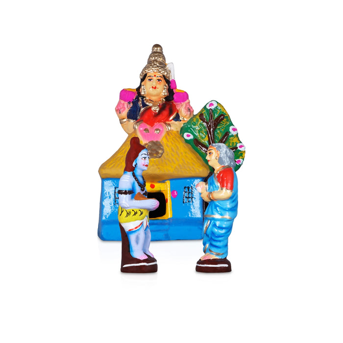 Kanakadhara Clay Golu Bommai Set - 9 x 7 Inches | Giri Golu Doll/ Navaratri Golu Bomma/Gombe/Bommai - Clay Kolu Bommai