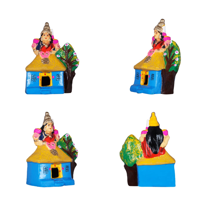 Kanakadhara Clay Golu Bommai Set - 9 x 7 Inches | Giri Golu Doll/ Navaratri Golu Bomma/Gombe/Bommai - Clay Kolu Bommai