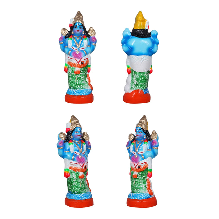 Dasavatharam Clay Golu Bommai Set - 9 x 3.5 Inches | Giri Golu Doll/ Navaratri Golu Bomma/Gombe/Bommai - Clay Kolu Bommai