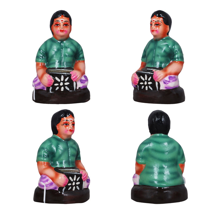 Kalyanam Clay Golu Bommai Set - 7 x 2.5 Inches | Giri Golu Doll/ Navaratri Golu Bomma/Gombe/Bommai - Clay Kolu Bommai