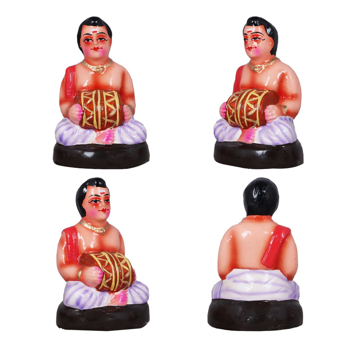 Kalyanam Clay Golu Bommai Set - 7 x 2.5 Inches | Giri Golu Doll/ Navaratri Golu Bomma/Gombe/Bommai - Clay Kolu Bommai