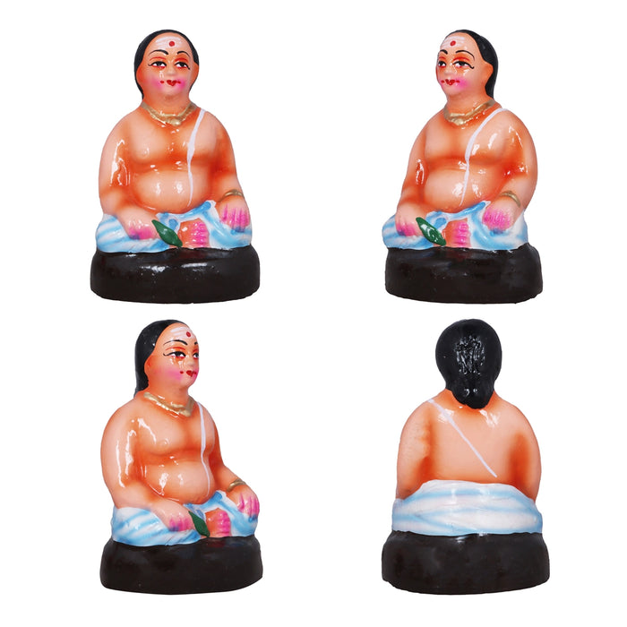 Kalyanam Clay Golu Bommai Set - 7 x 2.5 Inches | Giri Golu Doll/ Navaratri Golu Bomma/Gombe/Bommai - Clay Kolu Bommai