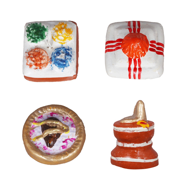 Kalyanam Clay Golu Bommai Set - 7 x 2.5 Inches | Giri Golu Doll/ Navaratri Golu Bomma/Gombe/Bommai - Clay Kolu Bommai