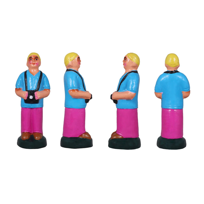 Reception Clay Golu Bommai Set - 10 x 7 Inches | Giri Golu Doll/ Navaratri Golu Bomma/ Gombe/ Bommai - Clay Kolu Bommai