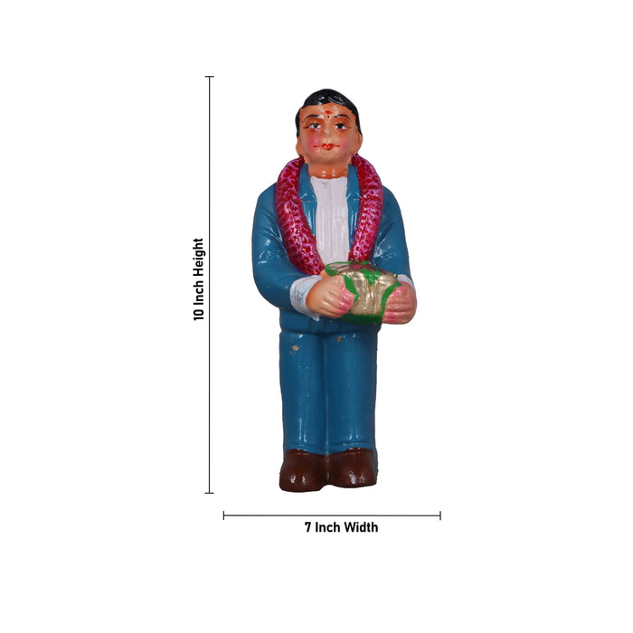 Reception Clay Golu Bommai Set - 10 x 7 Inches | Giri Golu Doll/ Navaratri Golu Bomma/ Gombe/ Bommai - Clay Kolu Bommai