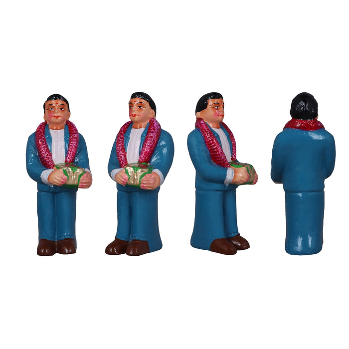 Reception Clay Golu Bommai Set - 10 x 7 Inches | Giri Golu Doll/ Navaratri Golu Bomma/ Gombe/ Bommai - Clay Kolu Bommai