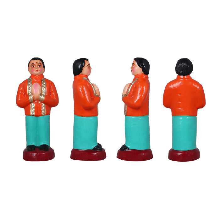Reception Clay Golu Bommai Set - 10 x 7 Inches | Giri Golu Doll/ Navaratri Golu Bomma/ Gombe/ Bommai - Clay Kolu Bommai