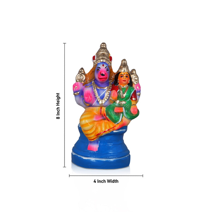 Lakshmi Hayagriva Clay Golu Bommai - 8 x 4 Inches | Giri Golu Doll/ Navaratri Golu Bomma/Gombe/Bommai - Clay Kolu Bommai