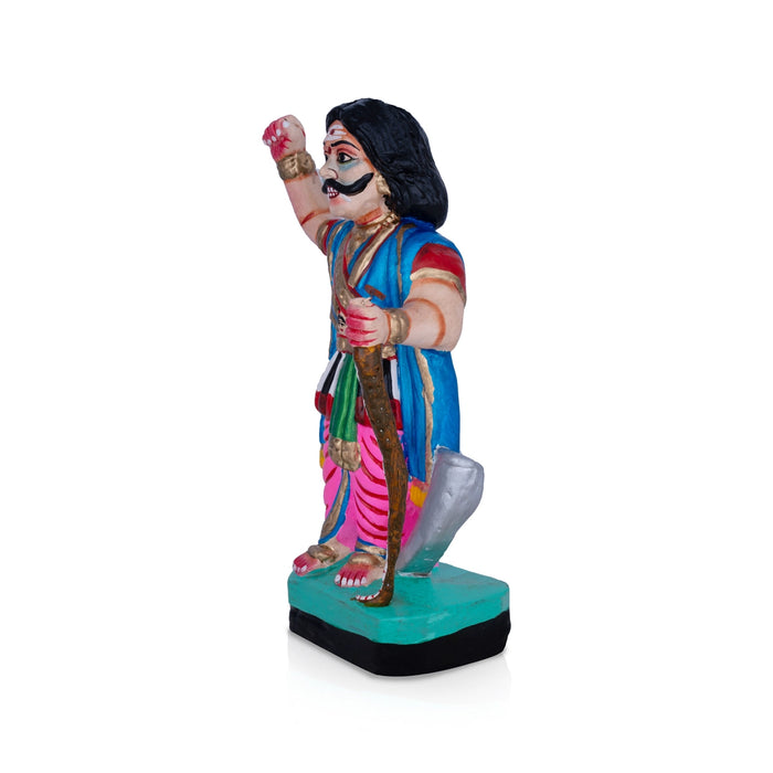 Mahishasura Mardini Clay Golu Bommai - 10 x 6.5 Inches | Giri Golu Doll/ Navaratri Golu Bomma/Gombe/Bommai