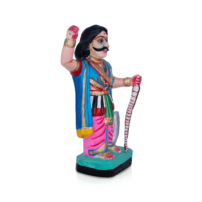 Mahishasura Mardini Clay Golu Bommai - 10 x 6.5 Inches | Giri Golu Doll/ Navaratri Golu Bomma/Gombe/Bommai