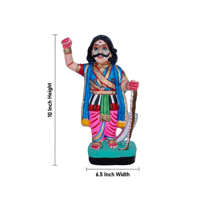 Mahishasura Mardini Clay Golu Bommai - 10 x 6.5 Inches | Giri Golu Doll/ Navaratri Golu Bomma/Gombe/Bommai