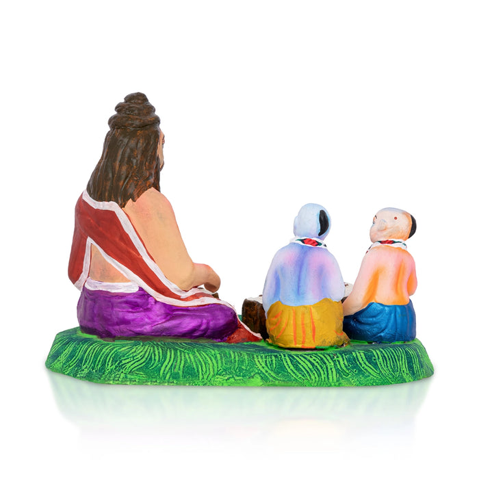 Krishna Sandipani Ashram Clay Golu Bommai - 7 X 9.5 Inches | Giri Golu Doll/ Navaratri Golu Bommai/ Gombe - Clay Kolu Bommai