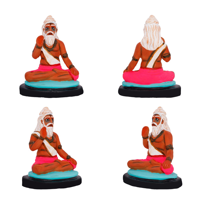 Saptarishi Clay Golu Bommai Set - 8.5 X 5 Inches | Giri Golu Doll/ Navaratri Golu Bomma/ Gombe/ Bommai - Clay Kolu Bommai