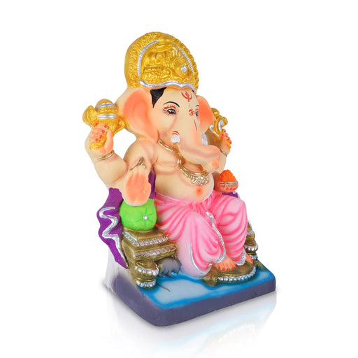 Decorative Clay Ganesha - 16 x 11 Inches | Giri Navaratri Golu Bommai / Vinayagar Statue for Ganesha Chaturthi - Clay Bommai