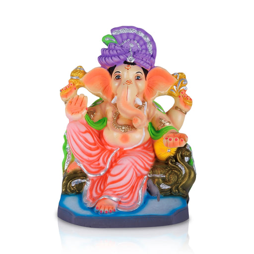 Ganapati Murti - 18 x 12 Inches | Giri Navaratri Clay Bommai/ Decorative Ganesha Idol For Vinayagar Chaturthi - Clay Bommai