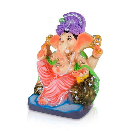 Ganapati Murti - 18 x 12 Inches | Giri Navaratri Clay Bommai/ Decorative Ganesha Idol For Vinayagar Chaturthi - Clay Bommai