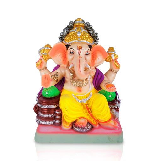 Decorative Vinayagar Statue - 20 x 13 Inches | Giri Navaratri Clay Doll / Ganapati Idol For Ganesha Chaturthi - Clay Bommai