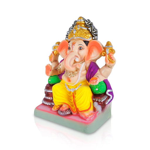 Decorative Vinayagar Statue - 20 x 13 Inches | Giri Navaratri Clay Doll / Ganapati Idol For Ganesha Chaturthi - Clay Bommai