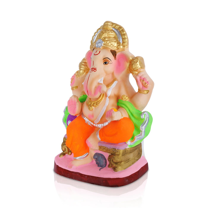 Decorative Ganesha Murti - 10 x 7.5 Inches | Giri Navaratri Clay Bommai/ Ganpati Idol For Vinayagar Chaturthi