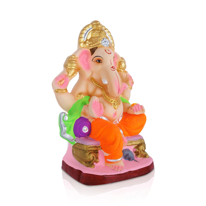 Decorative Ganesha Murti - 10 x 7.5 Inches | Giri Navaratri Clay Bommai/ Ganpati Idol For Vinayagar Chaturthi