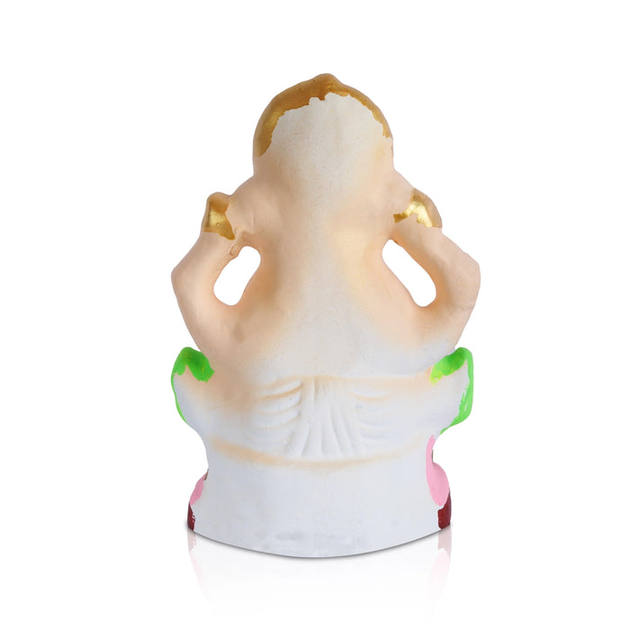 Decorative Ganesha Murti - 10 x 7.5 Inches | Giri Navaratri Clay Bommai/ Ganpati Idol For Vinayagar Chaturthi