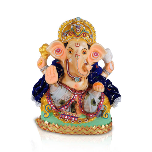 Vinayagar Clay Statue - 12 x 9.5 Inches | Giri Golu Bommai/ Decorative Ganapati For Ganesha Chaturthi - Clay Bommai